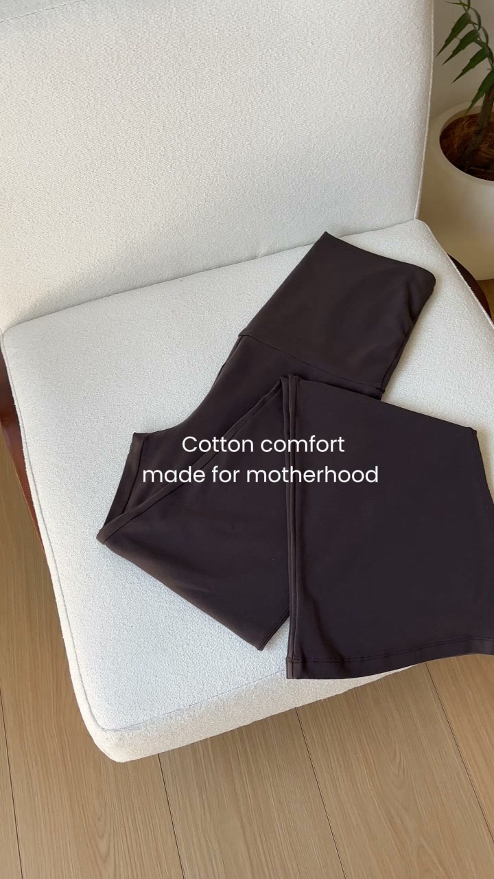 Cotton Foldover Maternity Flare Pants 30.5"
