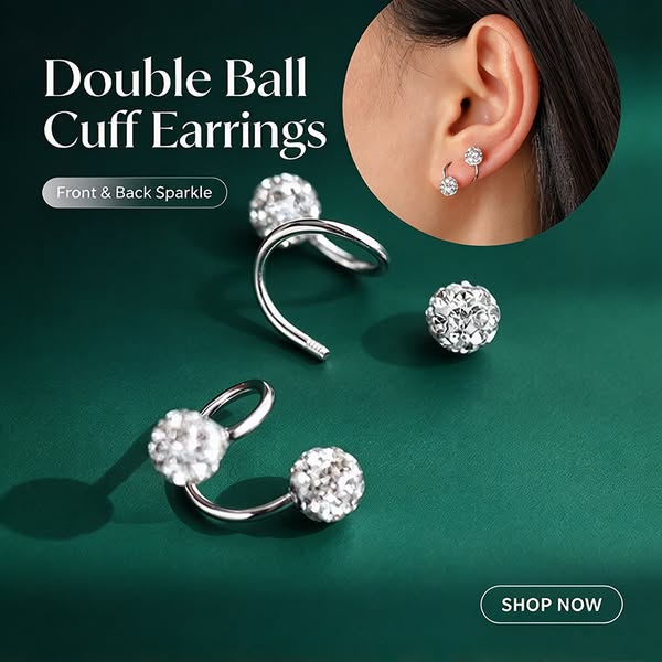 Stack Without Extra Holes Dual Sphere Wrap Earrings