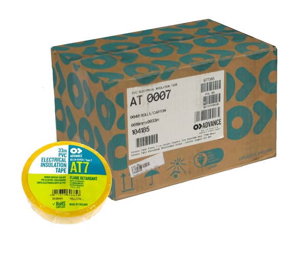 Advance 19mm PVC Tape - Yellow - Box of 48
