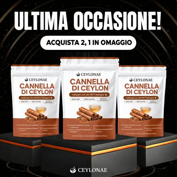 Cannella di Ceylon 7.200 mg equivalenti con olio MCT
