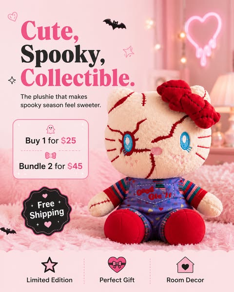 Hello Kitty Spooky Plushie