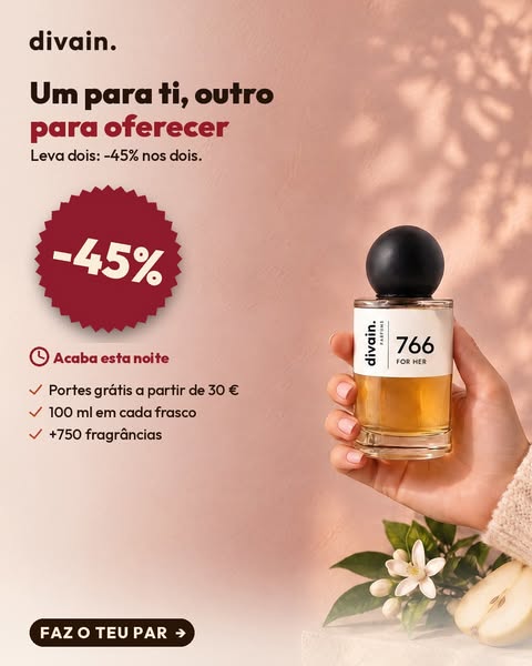 45% em todos os perfumes