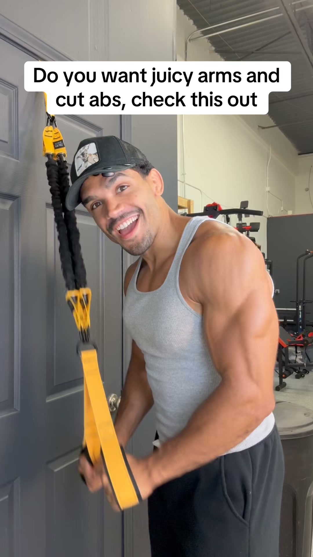 225 lbs Adjustable Resistance Band for Full-Body Strength Training (Arms, Back, Core and Shoulders)