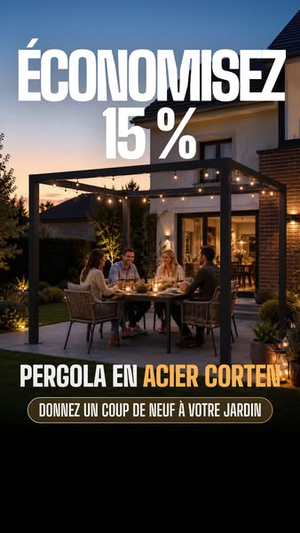 Pergola en acier Corten