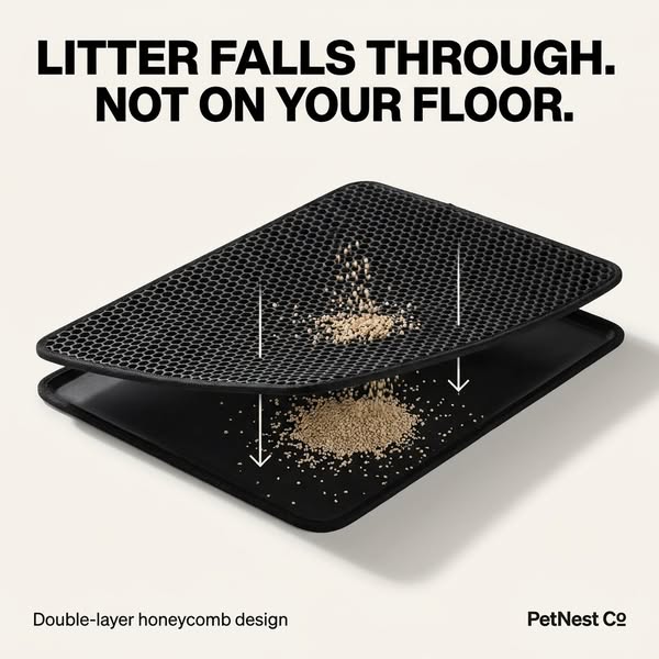 The mat that traps the litter inside