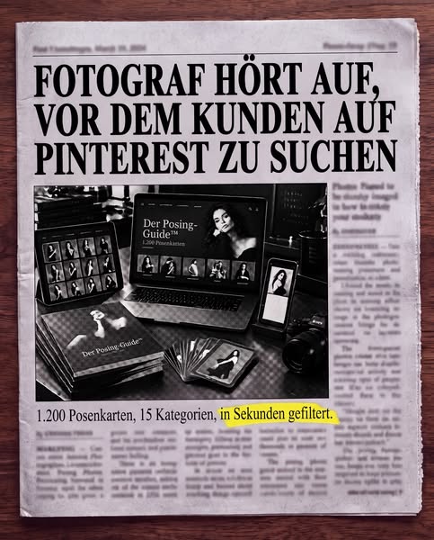 1.200 Posenkarten, in Sekunden gefiltert