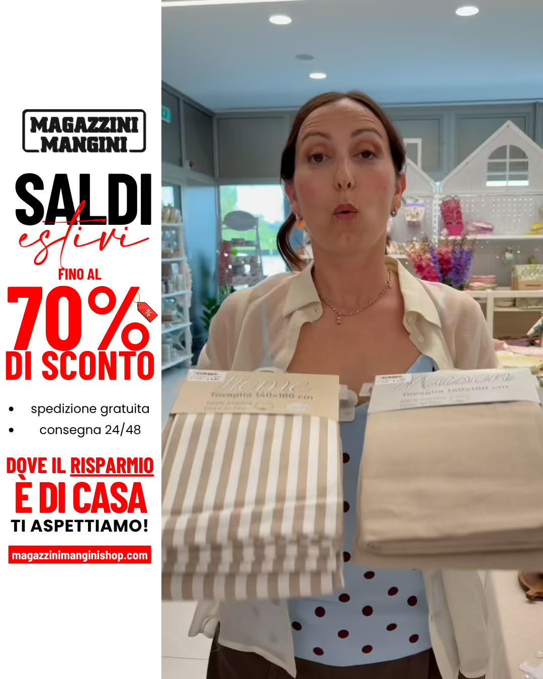 Saldi fino al 70% – Solo per pochi giorni!