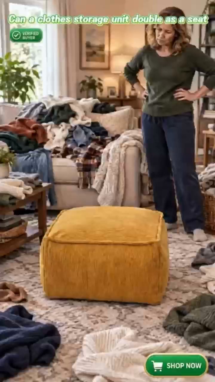 50% OFF! Storage Ottoman Cover – Turn Extra Clothes & Blankets Into A Cozy Seat While Saving Space