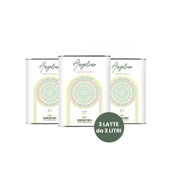 Promo olio extravergine Italiano 2025/26 - 3 Latte da 3 Litri - Saracino1925
