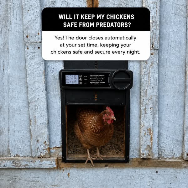 Automatic Locking. Safer Chickens.