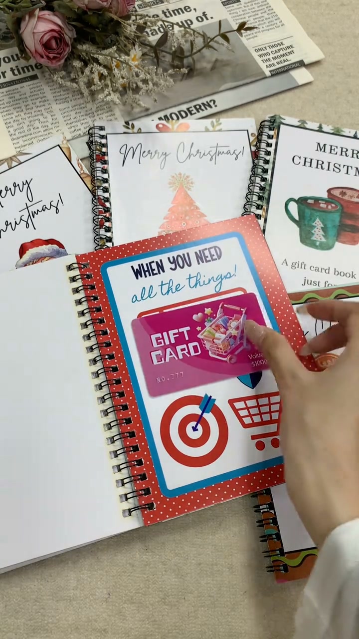 Turn Gift Cards Into A Christmas Surprise - Spiral-Bound Christmas Gift Card Book