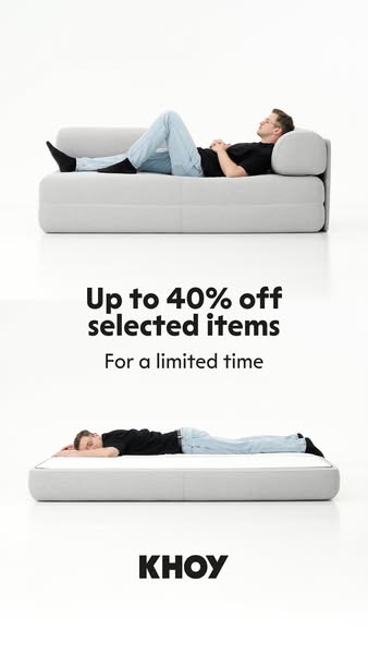 Selected items up to 40% off