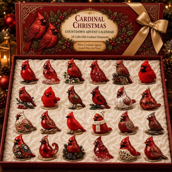 Last 50 pcs High-quality modelCardinal Christmas 24-Day Countdown Ca