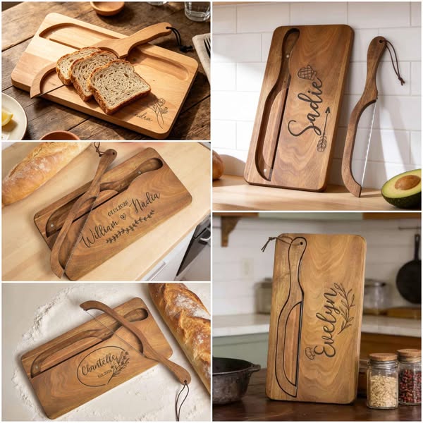 Personalized Wooden Bread Slicer