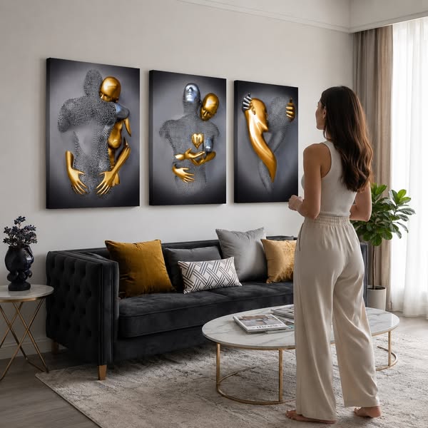 Toile - Metal & Gold Love | Corner of Art