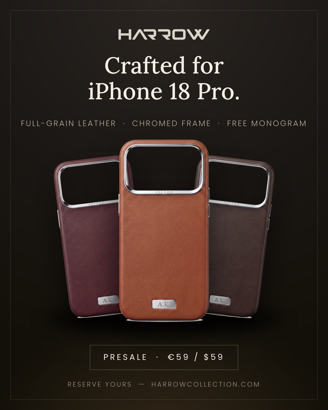 Crafted for iPhone 18 Pro — Presale €59 / $59