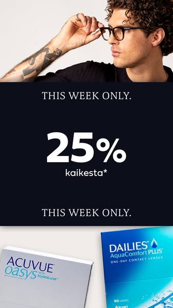 25% alennusta kaikesta – vain tämän viikon ajan