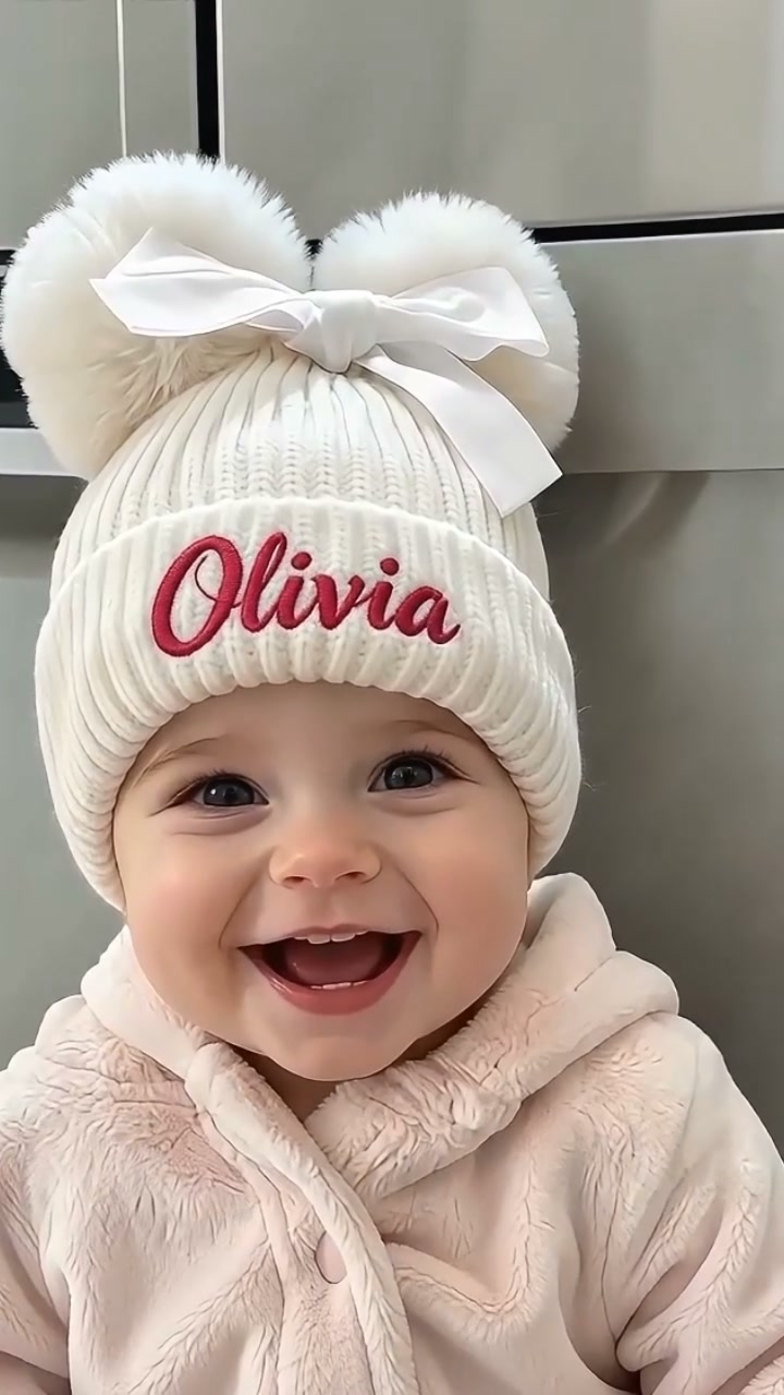 Personalized Kid's Name Pom Pom Hat