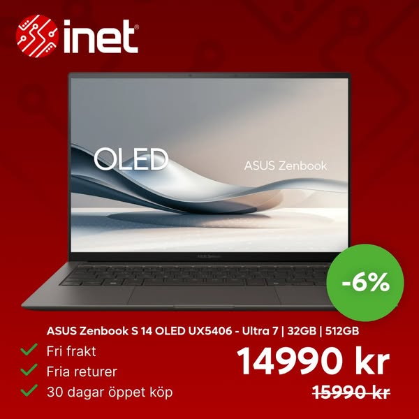 ASUS Zenbook S 14 OLED UX5406 - Ultra 7 | 32GB | 512GB