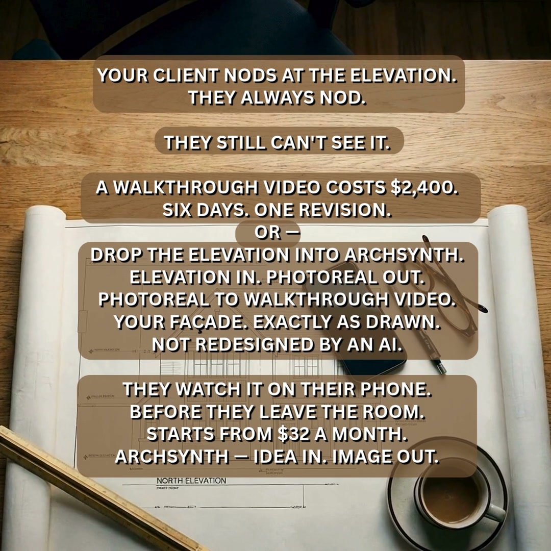 You drew the elevation. Why are you paying $450 and waiting six days for someone else to render it?
