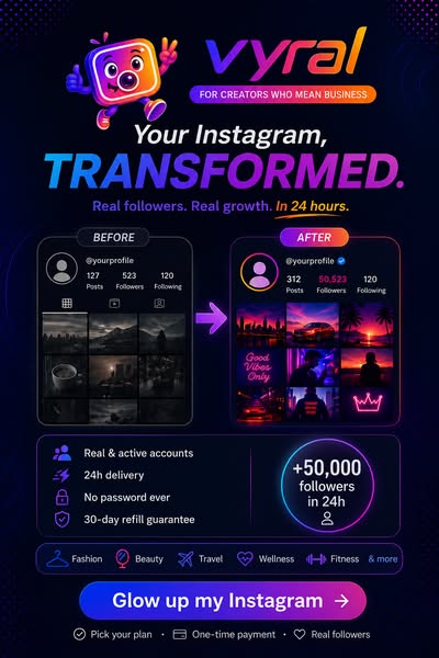 Vyral — Real Instagram Followers in 24h