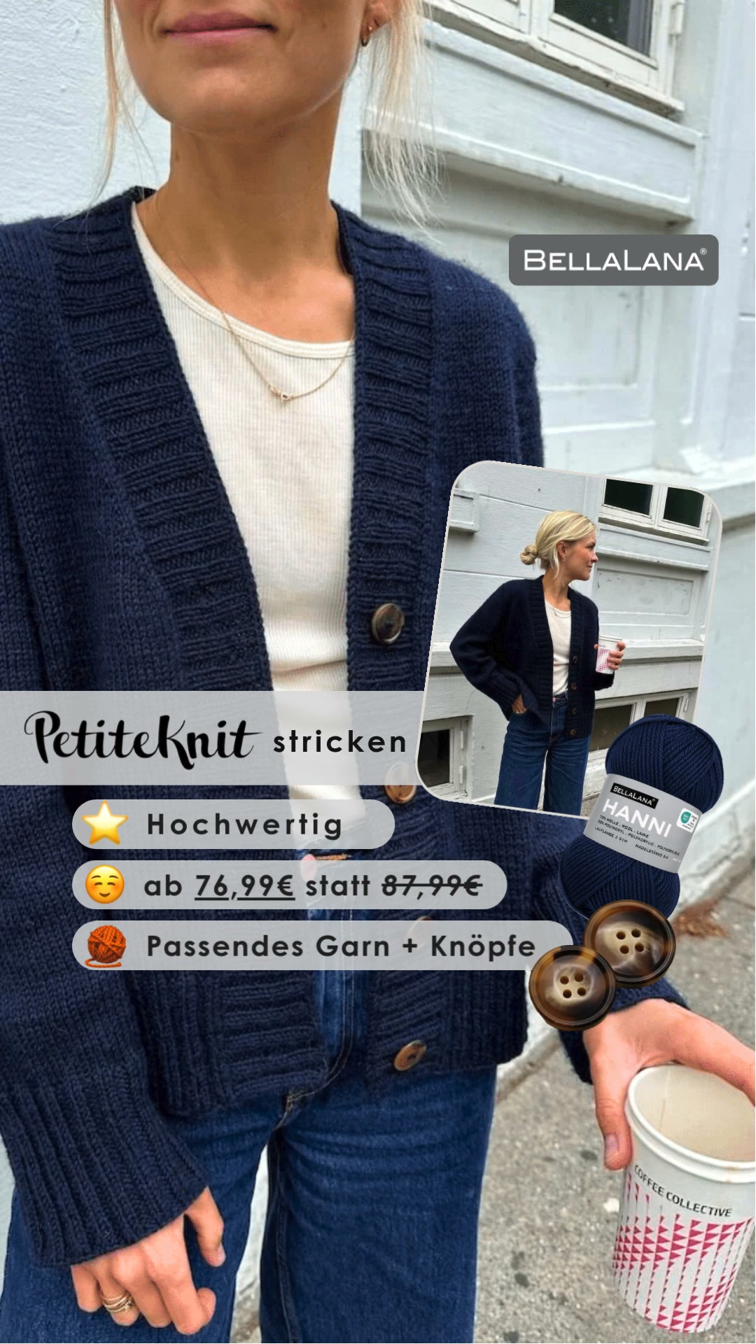 PetiteKnit Strick-Set inkl. Knöpfe