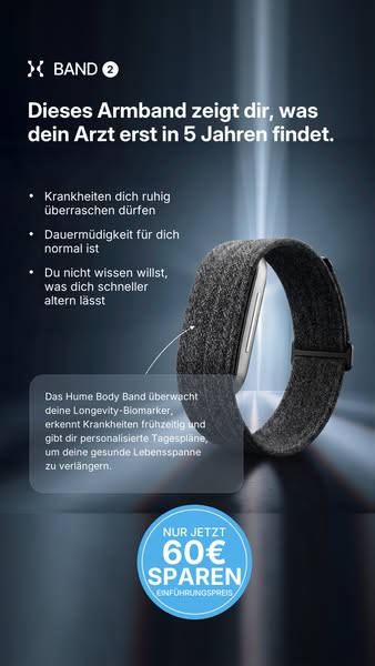 Dein Körper sendet täglich Signale. Das Hume Band 2.0 entschlüsselt sie.