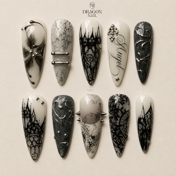 Cyber Grunge Metallic Press On Nails