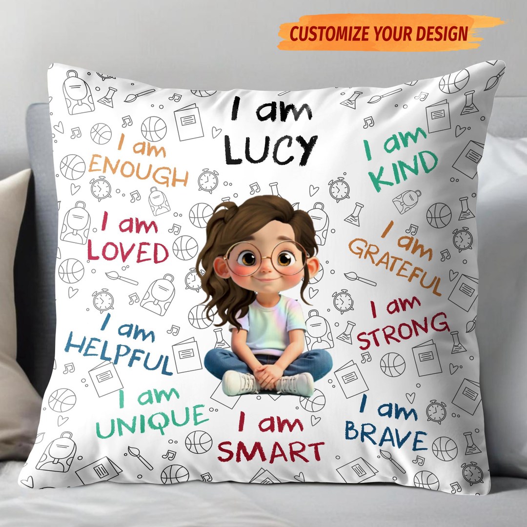 Boost Confidence with Our Personalized 'I Am Enough' Pillow!