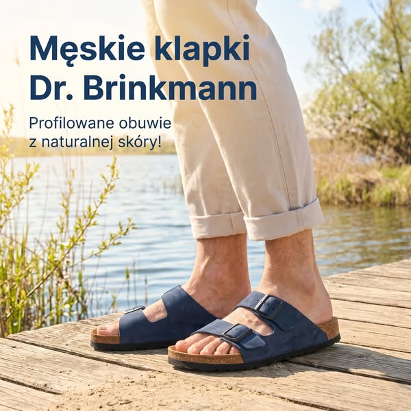 Wygodne obuwie na lato | Skórzane klapki Dr. Brinkmann