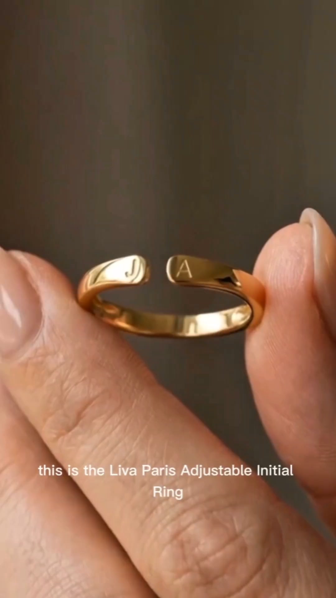 Adjustable Double Initial Ring "Whisper"