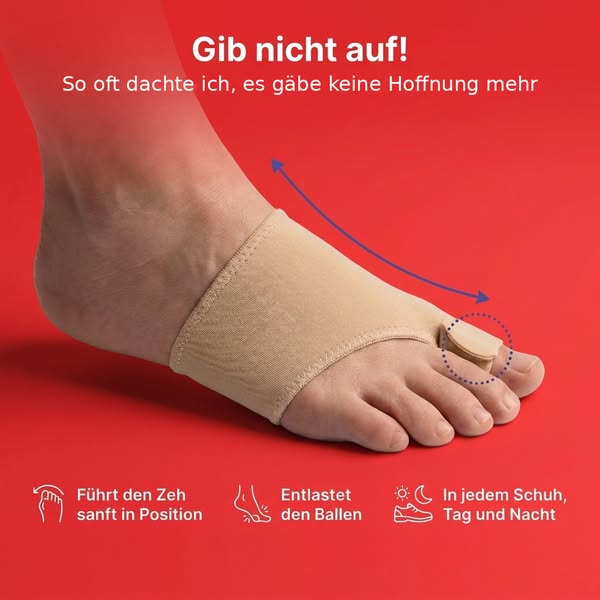 Endlich. Eine Hallux-valgus-Behandlung, die wirklich wirkt — ohne Operation.