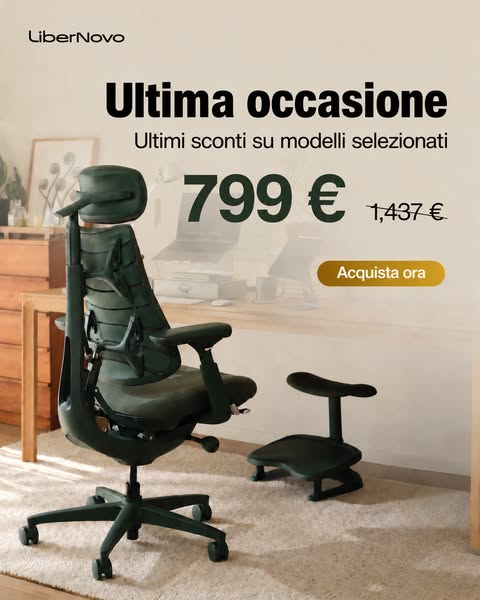 Ultima occasione: fino al 44 % di sconto + poggiapiedi gratis
