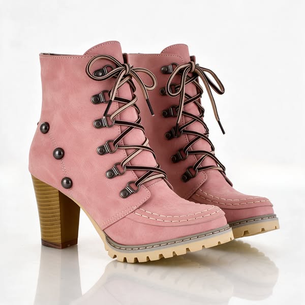 Lug Sole Block Heel Boots, Now on Sale