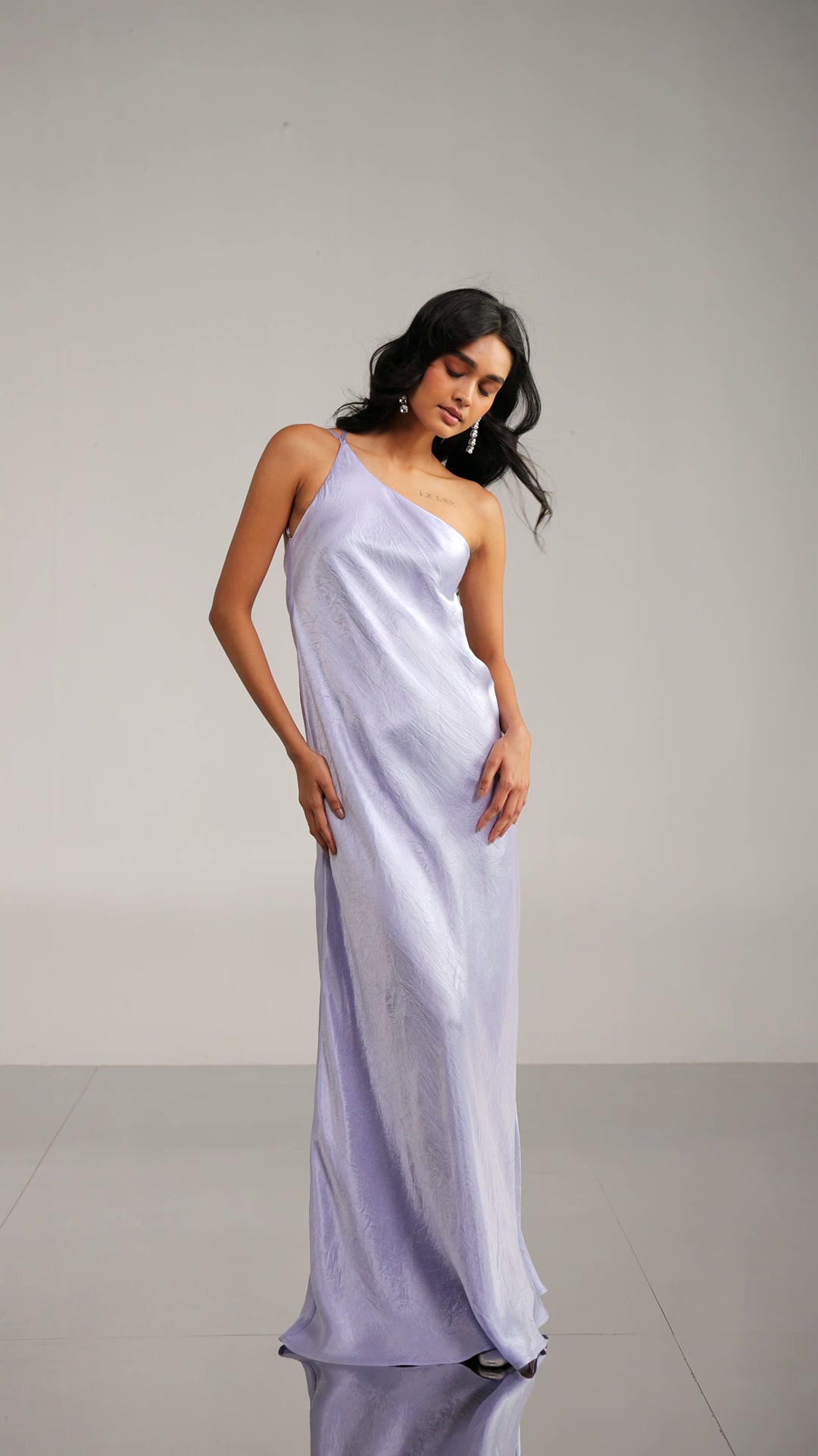 ONE SHOULDER SATIN GOWN