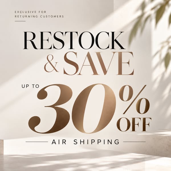 Up to 30% OFF AIR SHIPPING