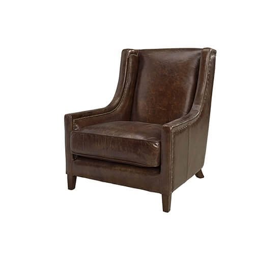 AW44 Armchair Leather Vintage Cigar