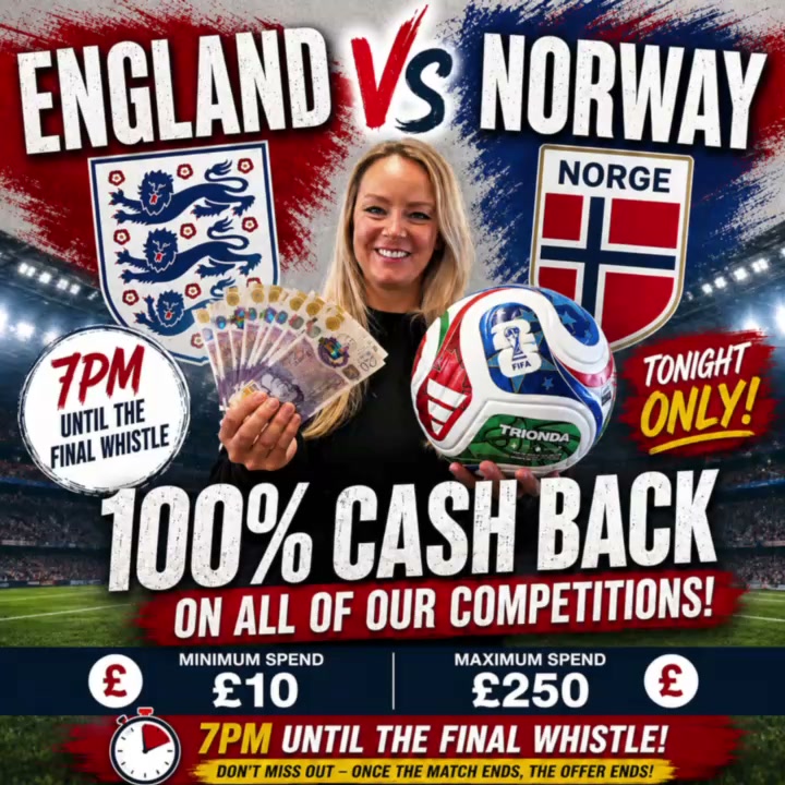 100% cash back on all competitions