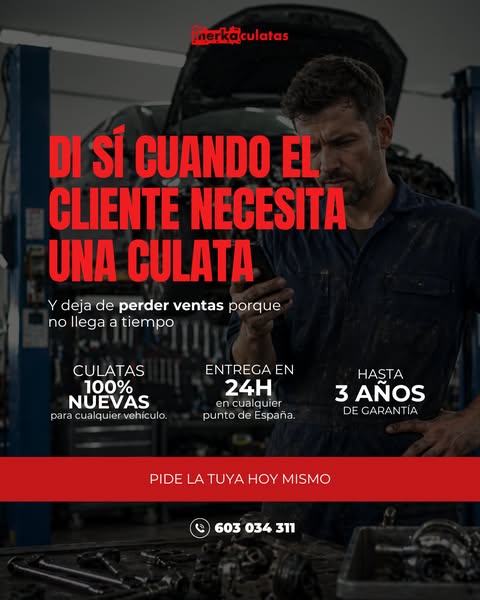 Culatas con hasta 3 años de garantía. Sin riesgos.