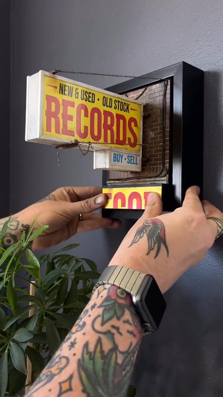 Record Store Retro Wall Light - Record Collector Gift