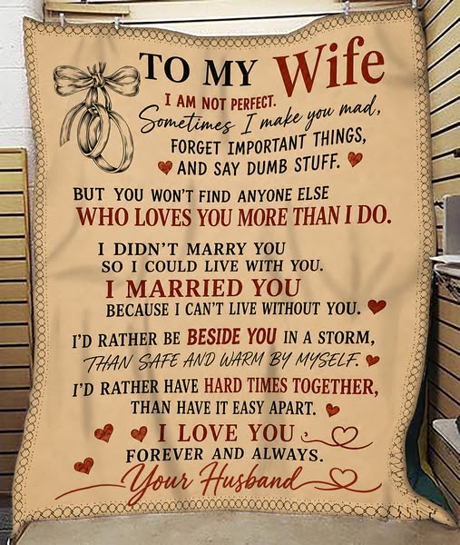 BLANKET - From Husband To Wife - I Love You Forever And Always - Meani
