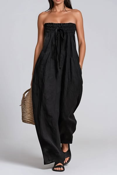 Floris Strapless Ruch Jumpsuit
