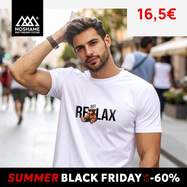 T-shirt Noshame® Λευκό με τύπωμα teddy Relax - 112381