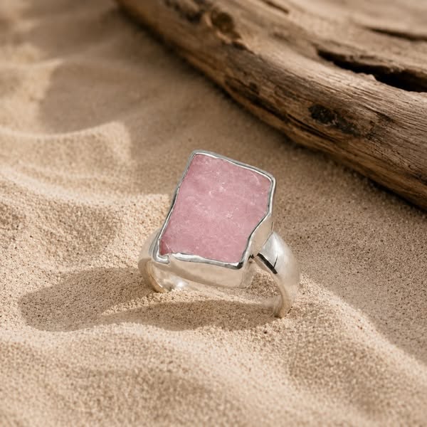 Einzigartiger Rosenquarz Ring