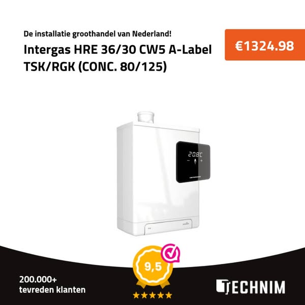 Intergas HRE 36/30 CW5 A-Label TSK/RGK (CONC. 80/125)