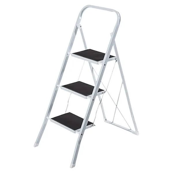 Escalerilla plegable (Número de peldaños: 3 ud., Altura de trabajo: 2,7 m, Carga soportada: 150 kg, Metal)
