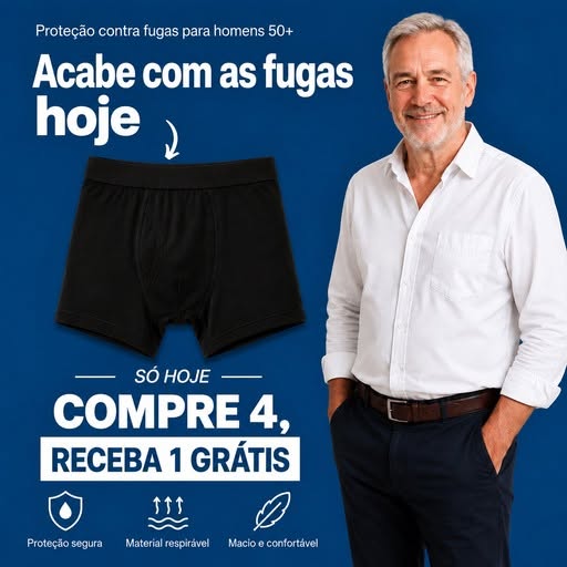 Boxer para Incontinência para Homens em Algodão
