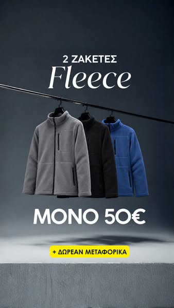 2 Ζακέτες Fleece ΜΟΝΟ 50€