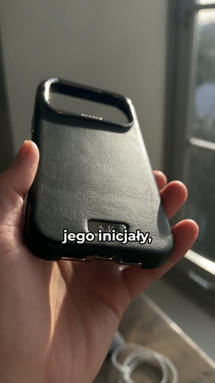 Nappa leather case, his initials