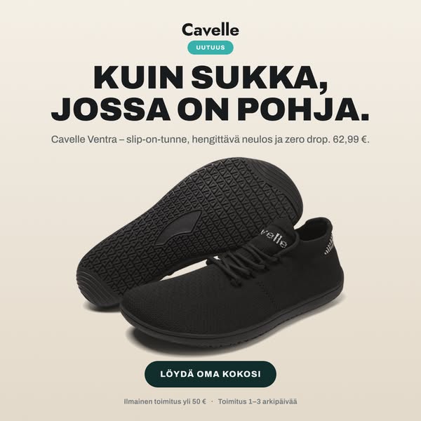Uutuus: Cavelle Ventra – slip-on-tunne ja zero drop, 62,99 €